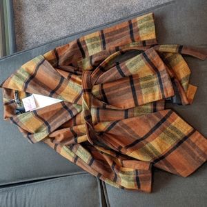 NWT plaid coat size M